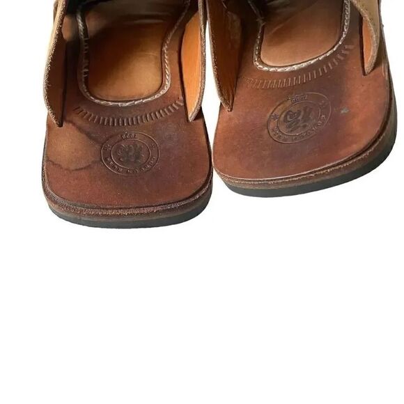 Gordon Rush Cognac Brown Luxury Comfortable Soft Quality Slip On Sandals SZ 9 - Picture 6 of 9